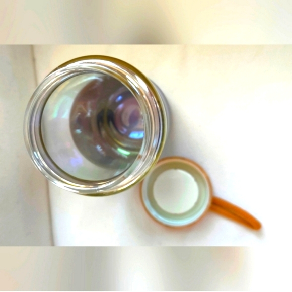 Anthropologie Water Bottle Marlow Tumbler with Bamboo Lid Gray Iridescent Glass - Picture 4 of 5